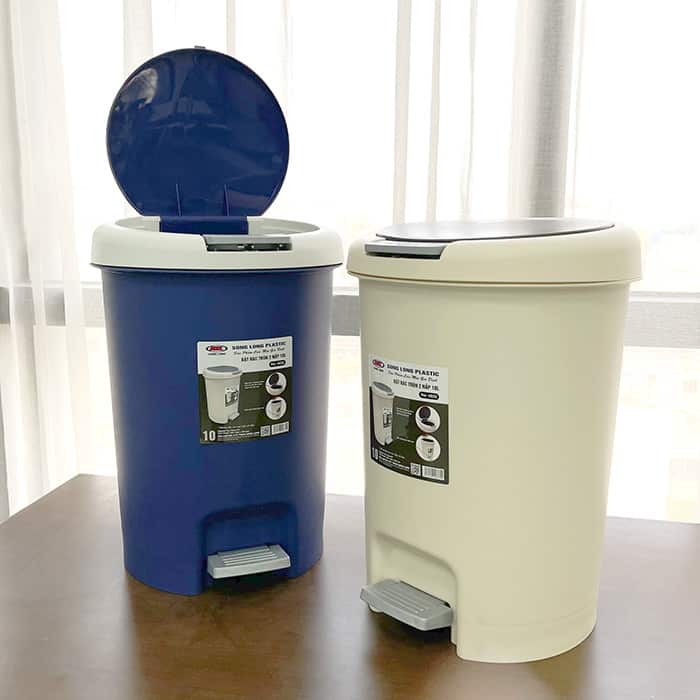 Bật Rác Tròn 2 Nắp 10L – Nhựa Song Long giá 50.000đ